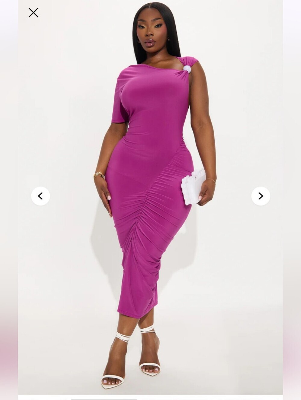 Fashion Nova Fancy Girl Midi Dress - Magenta 1X (NWOT)
